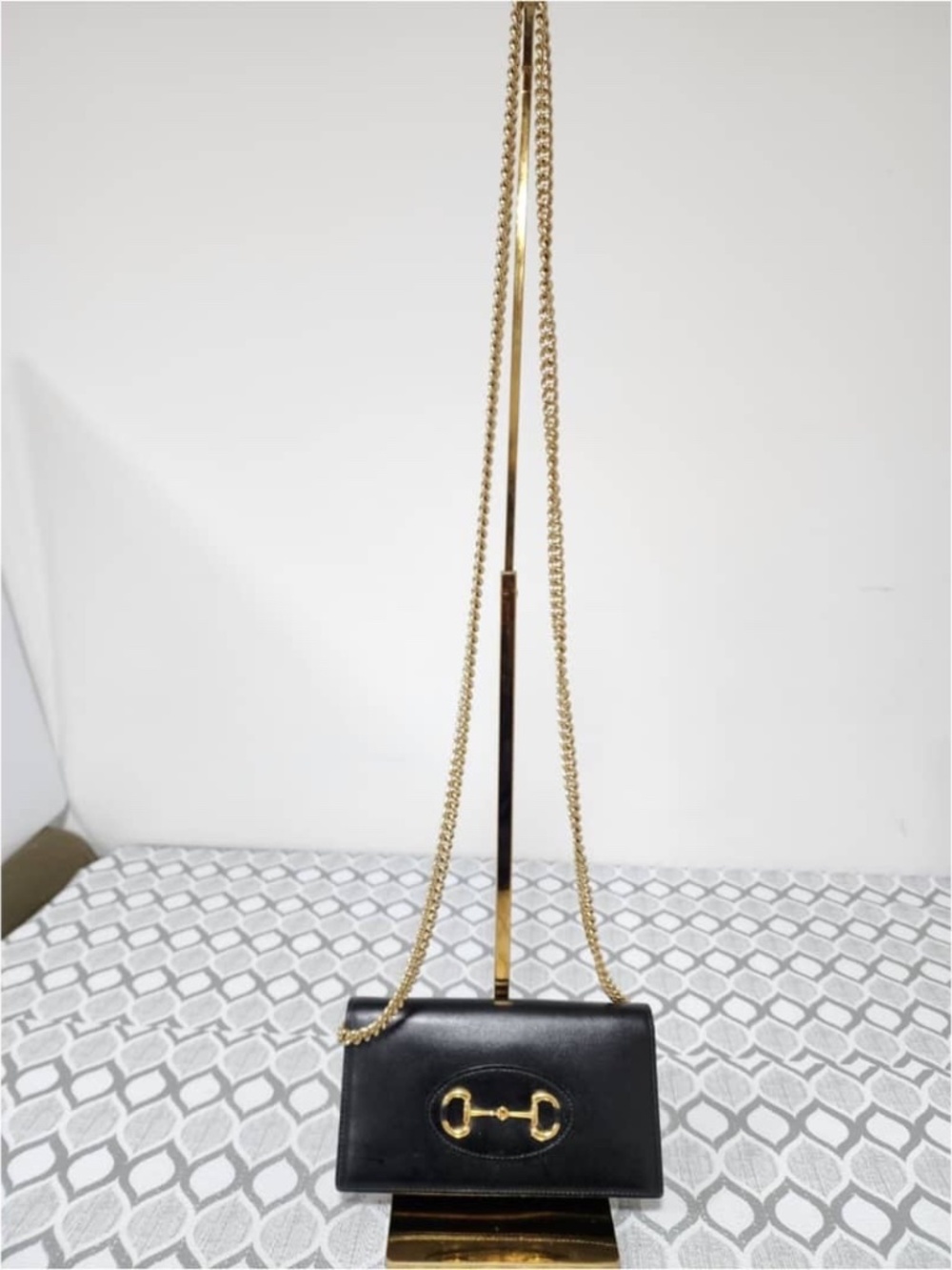Authentic Gucci 1955 Horsebit Horsebit 19 Shoulder/Crossbody Bag Black - Picture 1 of 12